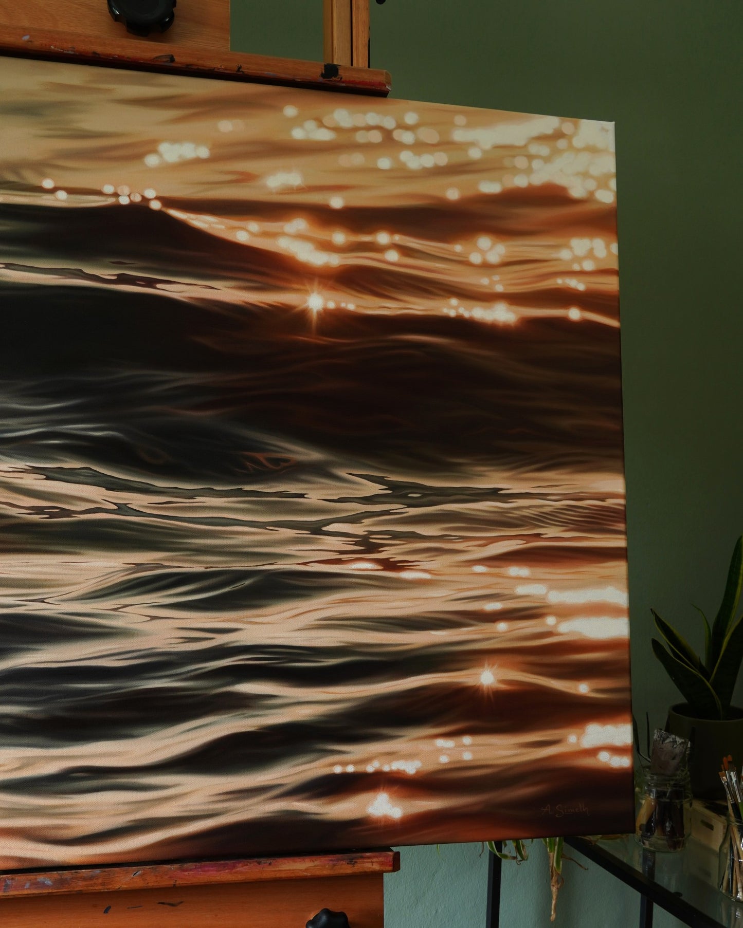 Golden Reverie, Original Oilpainting, 80 x 120 cm
