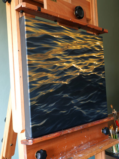 Gilded Tide, Original Oilpainting, 50 x 60 cm