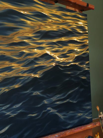 Gilded Tide, Original Oilpainting, 50 x 60 cm
