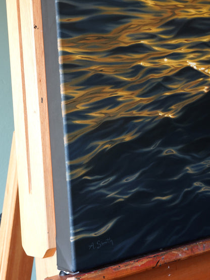 Gilded Tide, Original Oilpainting, 50 x 60 cm