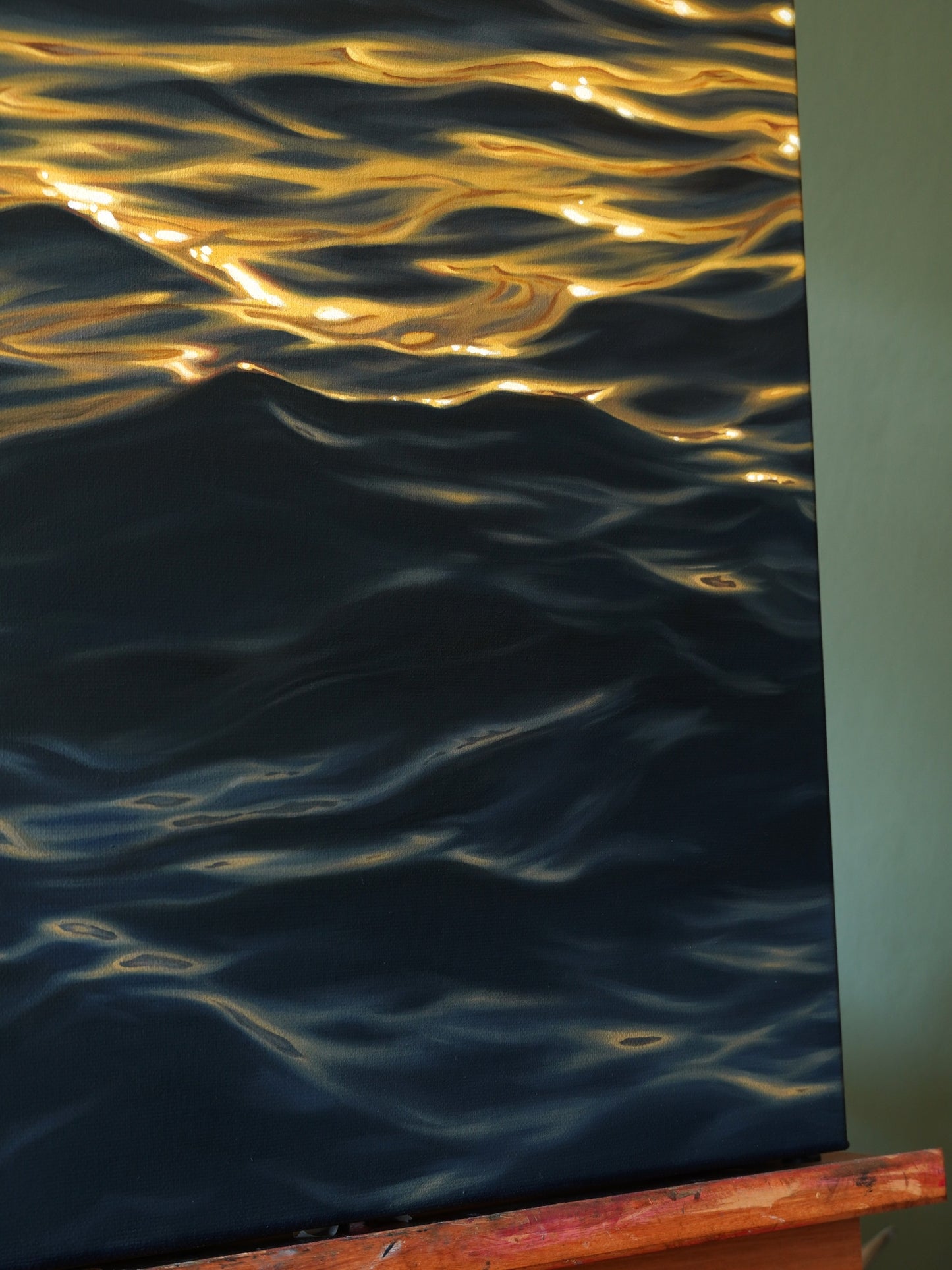 Gilded Tide, Original Oilpainting, 50 x 60 cm