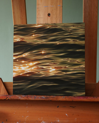 Liquid Gold, Original Oilpainting, 30 × 30 cm