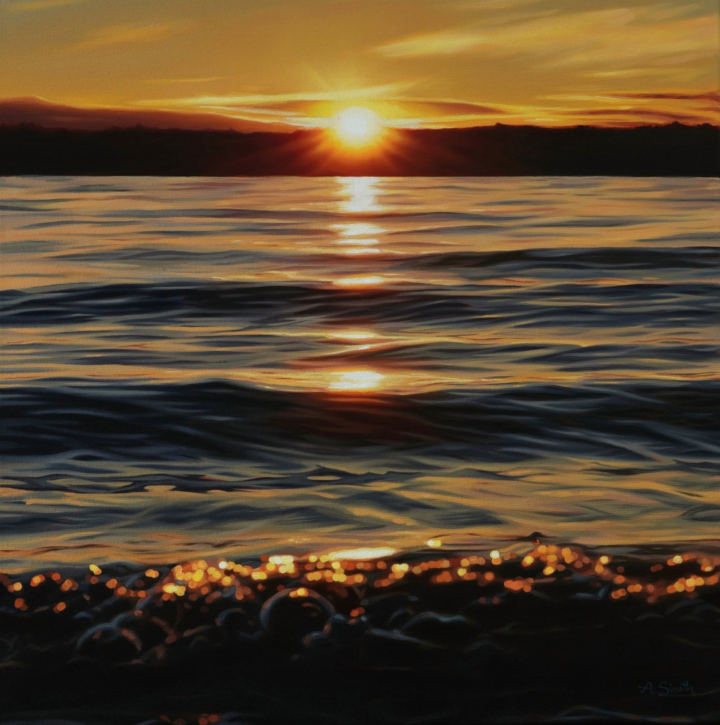 Luminous Drift, Original Oilpainting, 50 x 50 cm