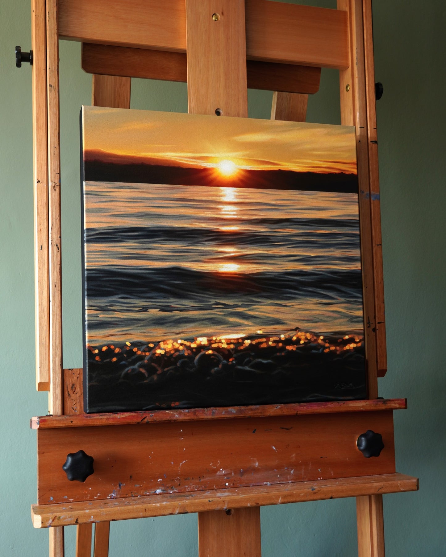 Luminous Drift, Original Oilpainting, 50 x 50 cm