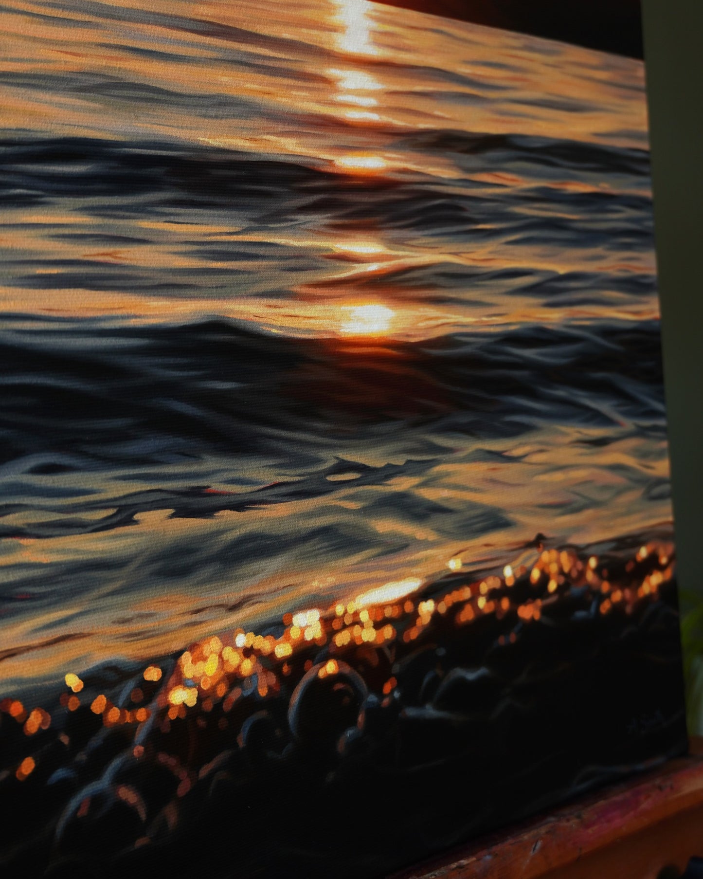 Luminous Drift, Original Oilpainting, 50 x 50 cm